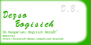 dezso bogisich business card